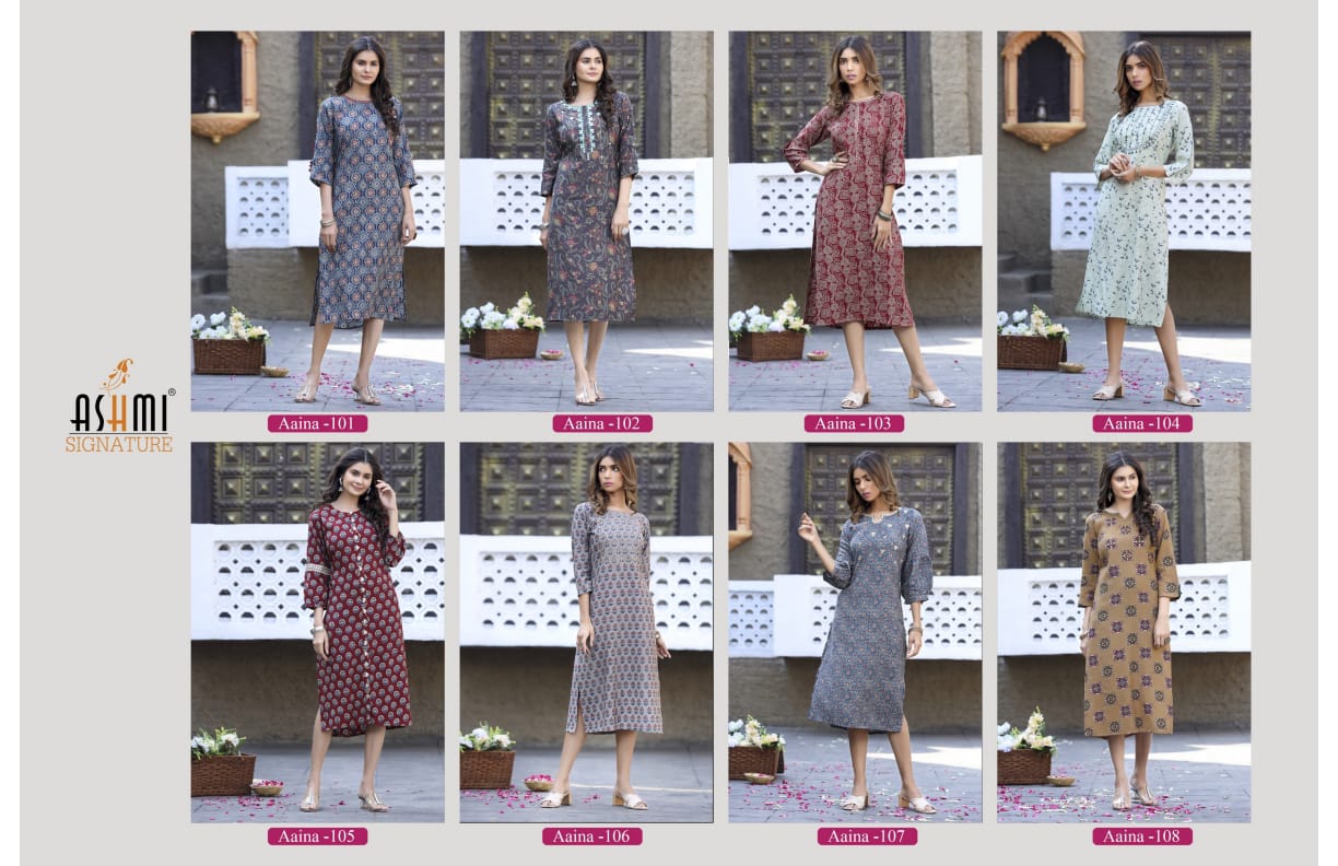 Ashmi Aaina New Latest Fancy Ethnic Wear Designer Kurti Collection